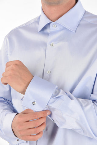 Twill Cotton Shirt with Standard Collar