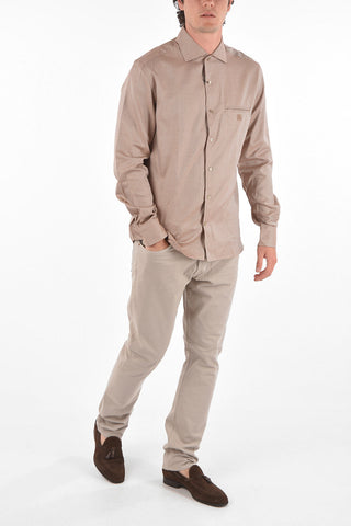 ID Breast-pocket Hopsack Cotton Shirt
