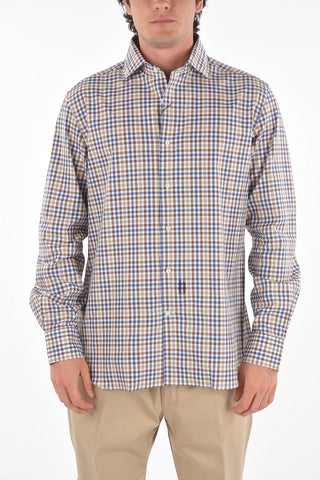 Standard Collar Gingham Cotton Shirt