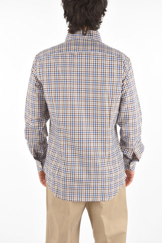 Standard Collar Gingham Cotton Shirt