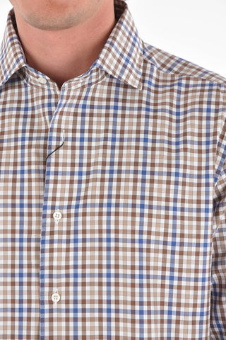 Standard Collar Gingham Cotton Shirt