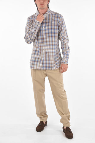 Standard Collar Gingham Cotton Shirt