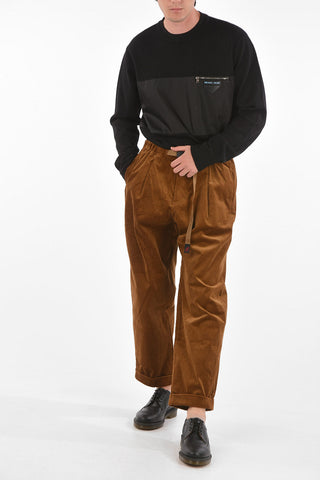 clamp waist tapared fit corduroy pants