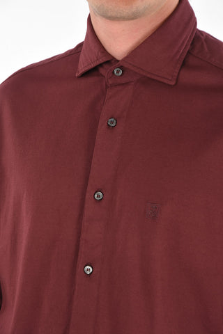 ID COUTURE Standard Collar Shirt with Embroidered Logo