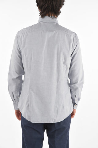 ID Breast-pocket Micro-Houndstooth Motif Cotton Shirt