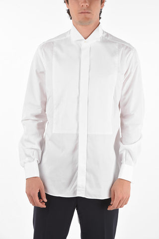 Camicia Body in Popeline con Collo Wing-tip e Polsini Doppi alla Francese