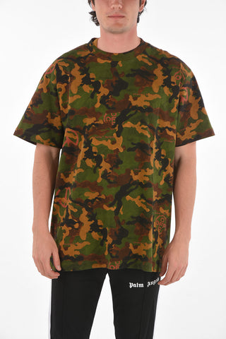 Camouflage Patterned ACRYLIC CAMOU T-shirt with Logo Print