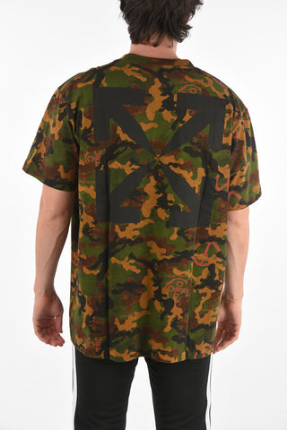 Camouflage Patterned ACRYLIC CAMOU T-shirt with Logo Print