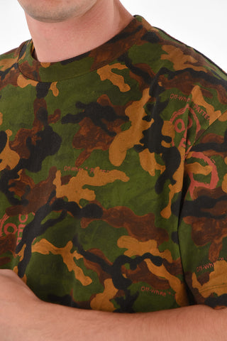 Camouflage Patterned ACRYLIC CAMOU T-shirt with Logo Print