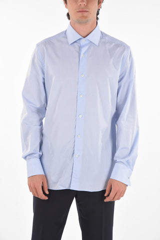 Camicia in Popeline con Polsini Doppi alla Francese