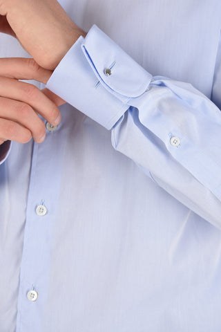 Camicia in Popeline con Polsini Doppi alla Francese