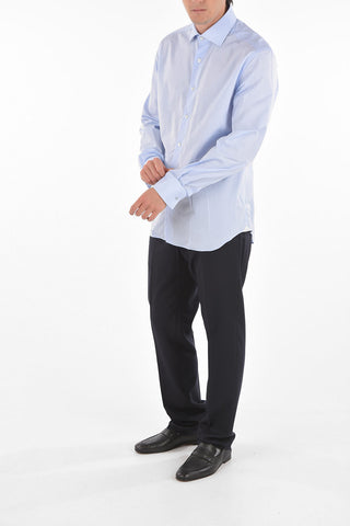 Camicia in Popeline con Polsini Doppi alla Francese