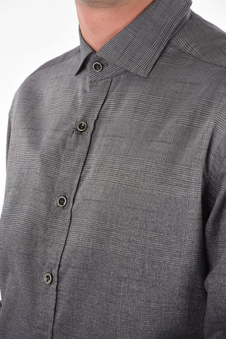 ID District Check Shaded Linen Blend Shirt