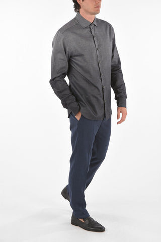 ID District Check Shaded Linen Blend Shirt