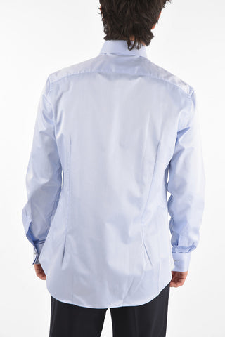 Twill Cotton Shirt with Double French Cuffs