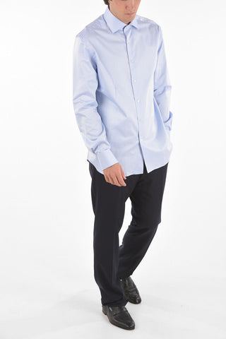 Twill Cotton Shirt with Double French Cuffs