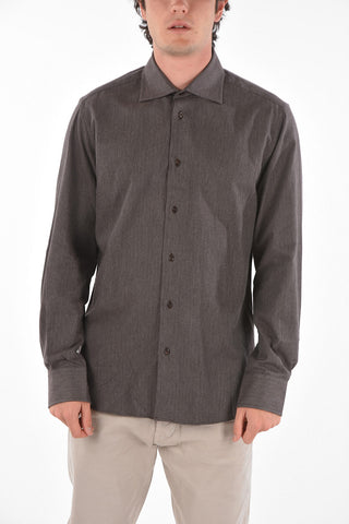ID Herringbone Patterend Shirt with Two-button Cuffs
