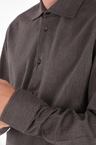 ID Herringbone Patterend Shirt with Two-button Cuffs