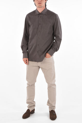 ID Herringbone Patterend Shirt with Two-button Cuffs