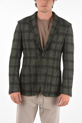 ID Unlined Overcheck Twill Blazer with Patch Pockets