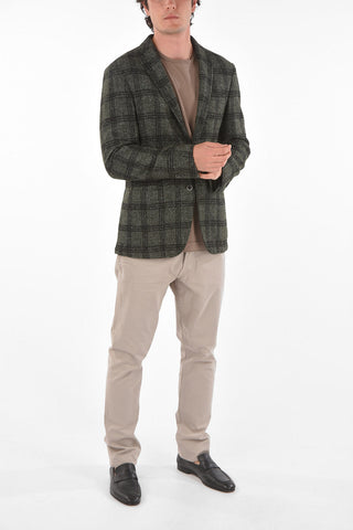 ID Unlined Overcheck Twill Blazer with Patch Pockets