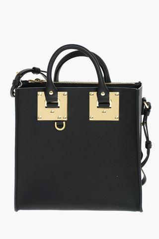 Leather SQUARE ALBION Stiff Double Handle Bag