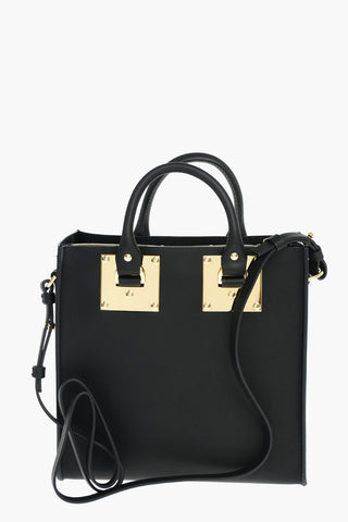Leather SQUARE ALBION Stiff Double Handle Bag