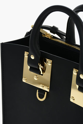 Leather SQUARE ALBION Stiff Double Handle Bag