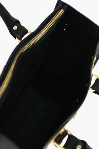 Leather SQUARE ALBION Stiff Double Handle Bag