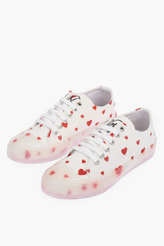 LOVE contrasting Heart Printed low-top Sneakers