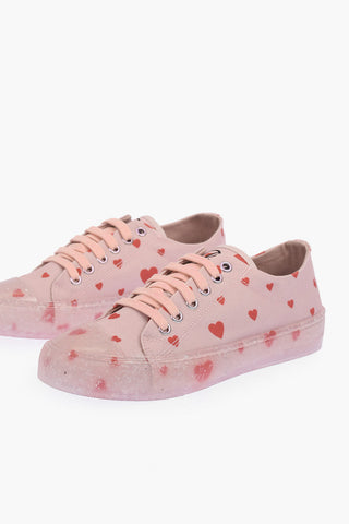LOVE Hearts Printed Canvas Sneakers