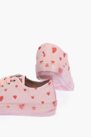LOVE Hearts Printed Canvas Sneakers