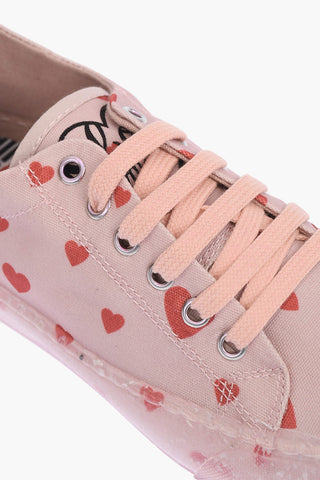 LOVE Hearts Printed Canvas Sneakers