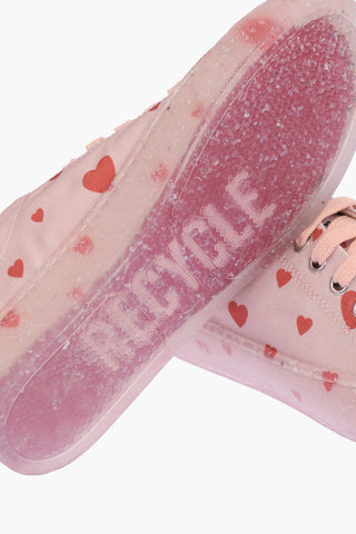 LOVE Hearts Printed Canvas Sneakers