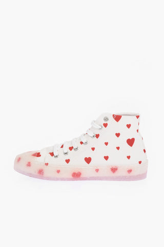 LOVE contrasting Heart Printed high-top Sneakers