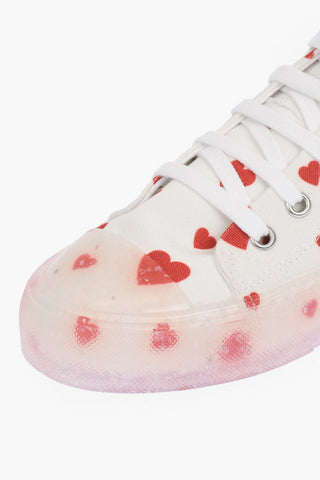 LOVE contrasting Heart Printed high-top Sneakers