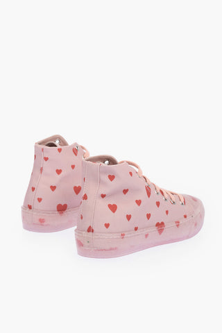 LOVE Hearts Printed High Top Sneakers