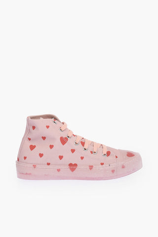 LOVE Hearts Printed High Top Sneakers