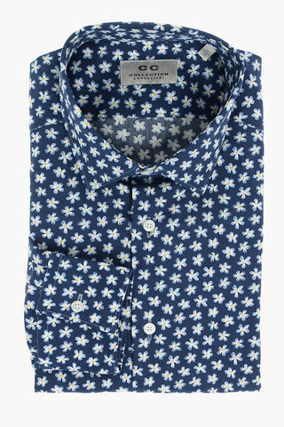 CC COLLECTION Floral Patterned SLIM FIT Cotton Shirt