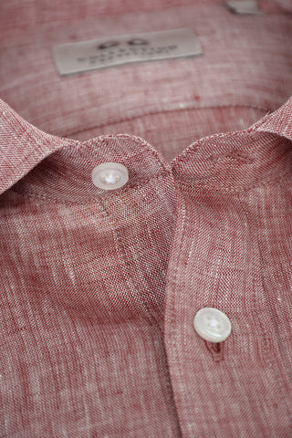CC COLLECTION Camicia in Lino Cambric con Collo Francese