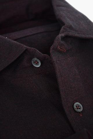 ID Breast-pocket Herringbone Cotton Shirt