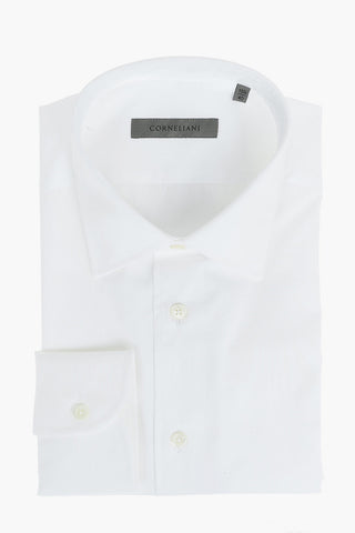 Camicia in Cotone Popeline con Collo Italiano e Pochette