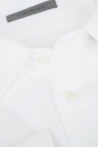 Camicia in Cotone Popeline con Collo Italiano e Pochette