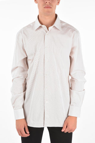 Camicia in Cotone Popeline con Collo Italiano e Pochette