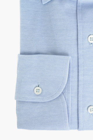 Hopsack Cotton Shirt with Standard Collar