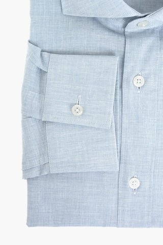 CC COLLECTION Standard Collar Cambric Linen Blend Shirt