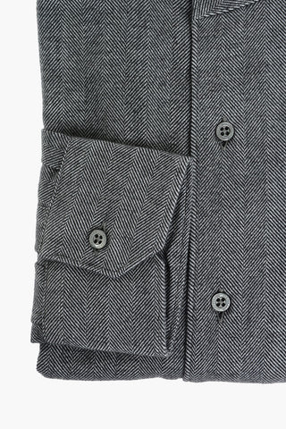 Slim Fit Shirt with Herringbone Pattern