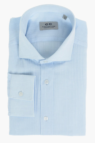 CC COLLECTION Camicia in Cotone Cambric con Collo Francese