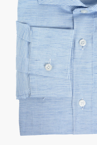 CC COLLECTION Camicia Pin Check in Misto Lino