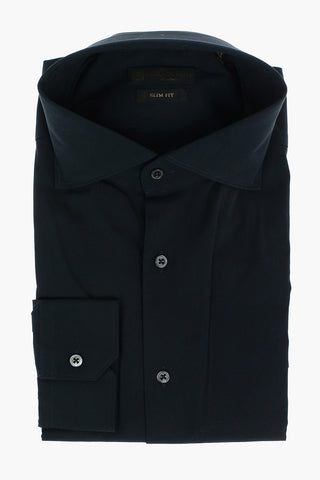 Standard Collar SLIM FIT Oxford Cotton Blend Shirt